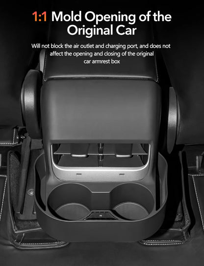 Rear Air Vent Cup Holder & Storage Organizer for Tesla Model 3 (2020–2023.10) & Model Y (2017–2024)