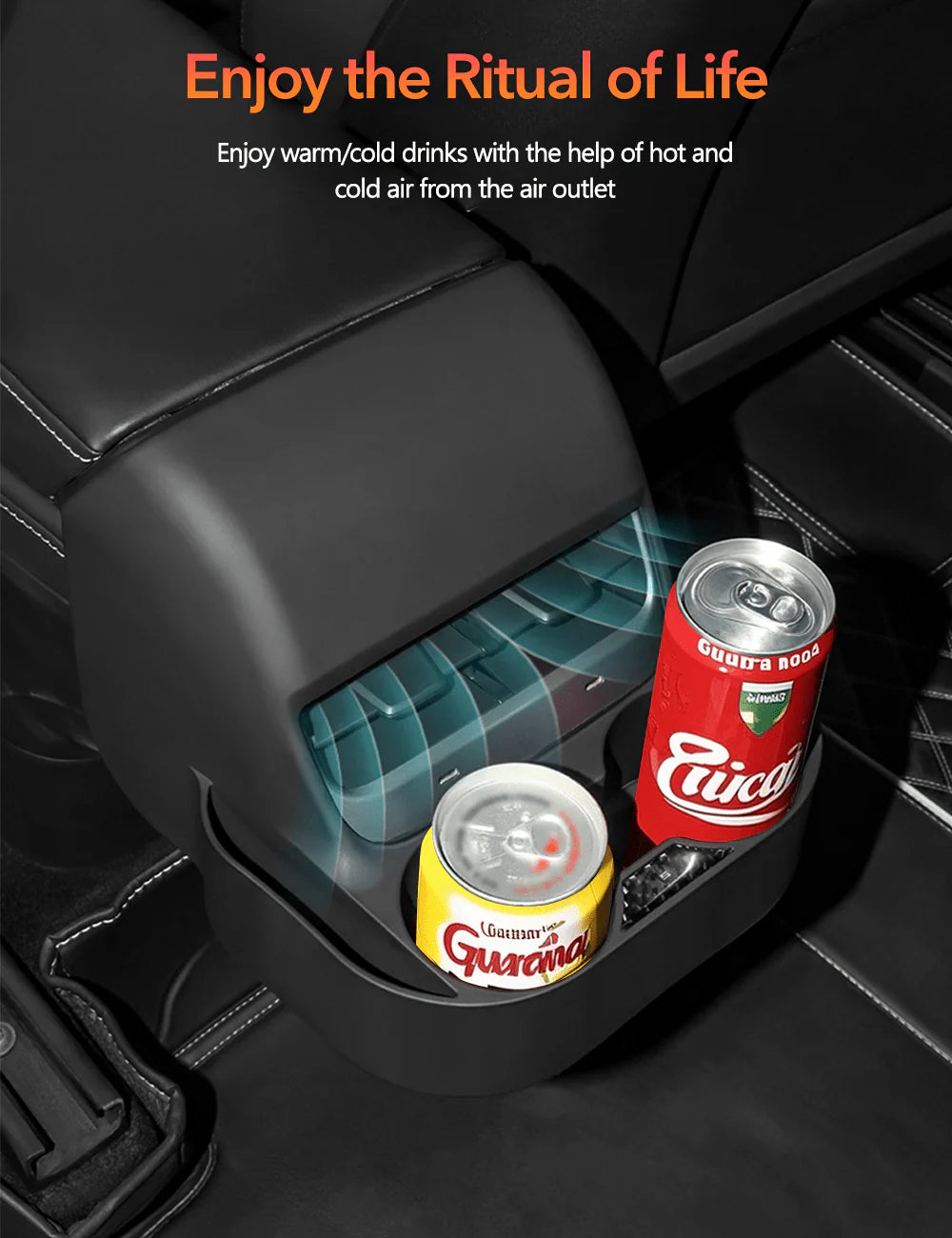Rear Air Vent Cup Holder & Storage Organizer for Tesla Model 3 (2020–2023.10) & Model Y (2017–2024)