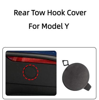 Rear Bumper Tow Hook Cover for Tesla Model Y 2020–2024 | OEM Replacement 1494426-00-A | Durable ABS Rear Tow Hitch Cap