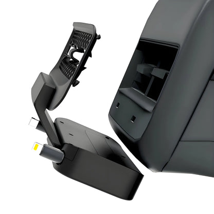 Rear Central Control Air Vent Expansion Dock with Dual 27W Fast Charging for Tesla Model 3 & Model Y (2021–2024)