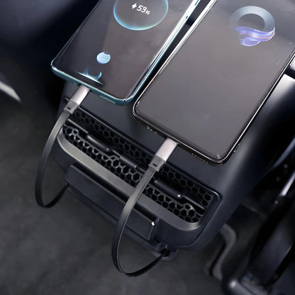 Rear Central Control Air Vent Expansion Dock with Dual 27W Fast Charging for Tesla Model 3 & Model Y (2021–2024)