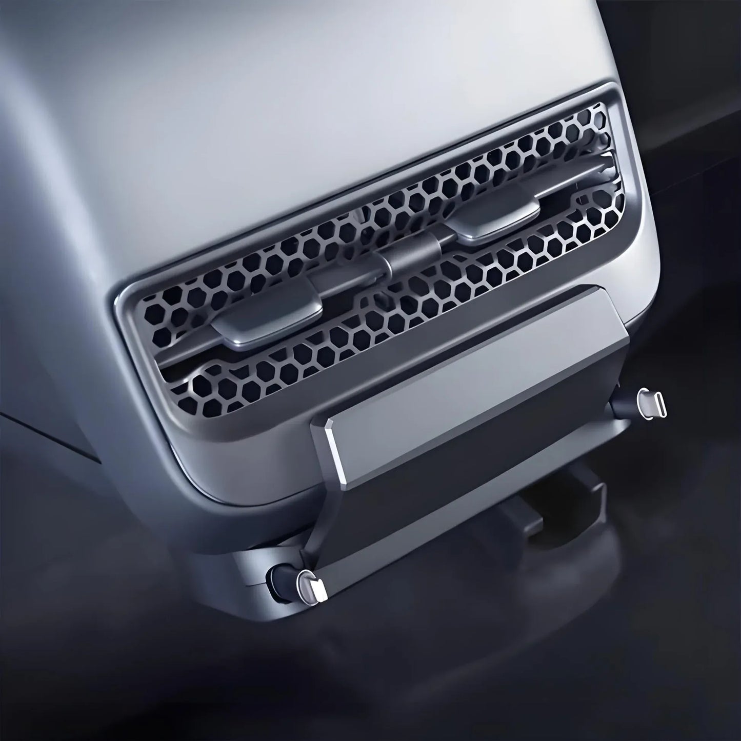Rear Central Control Air Vent Expansion Dock with Dual 27W Fast Charging for Tesla Model 3 & Model Y (2021–2024)