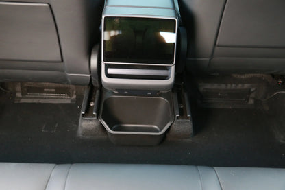Rear Middle Storage Box for Tesla Model Y Juniper | Custom-Fit Rear Center Console Organizer with Waterproof Detachable Box & Noise-Reducing Flocked ABS