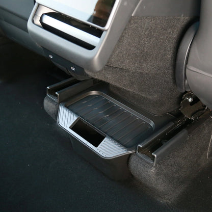 Rear Middle Storage Box for Tesla Model Y Juniper | Custom-Fit Rear Center Console Organizer with Waterproof Detachable Box & Noise-Reducing Flocked ABS