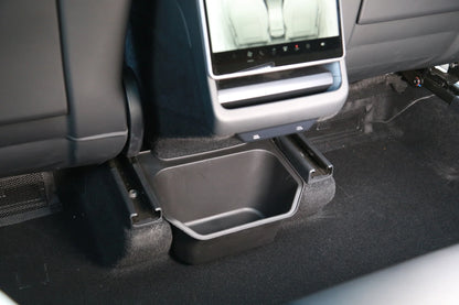 Rear Middle Storage Box for Tesla Model Y Juniper | Custom-Fit Rear Center Console Organizer with Waterproof Detachable Box & Noise-Reducing Flocked ABS