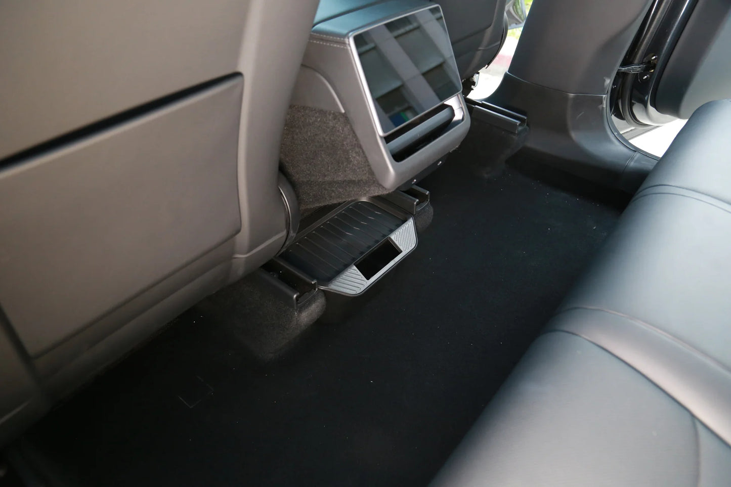 Rear Middle Storage Box for Tesla Model Y Juniper | Custom-Fit Rear Center Console Organizer with Waterproof Detachable Box & Noise-Reducing Flocked ABS