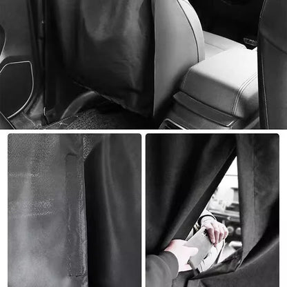 Tesla Rear Privacy Divider Curtain for Model 3 Model Y Model S Model X – Soft Suede Retractable Cabin Privacy Screen with Velcro Design