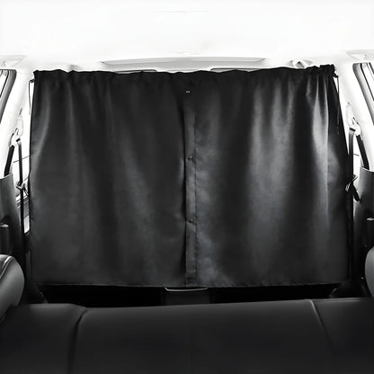 Tesla Rear Privacy Divider Curtain for Model 3 Model Y Model S Model X – Soft Suede Retractable Cabin Privacy Screen with Velcro Design