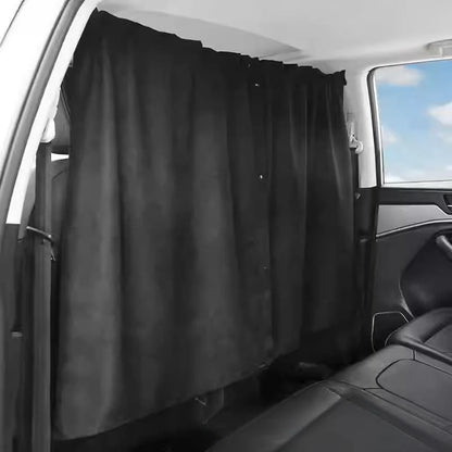 Tesla Rear Privacy Divider Curtain for Model 3 Model Y Model S Model X – Soft Suede Retractable Cabin Privacy Screen with Velcro Design
