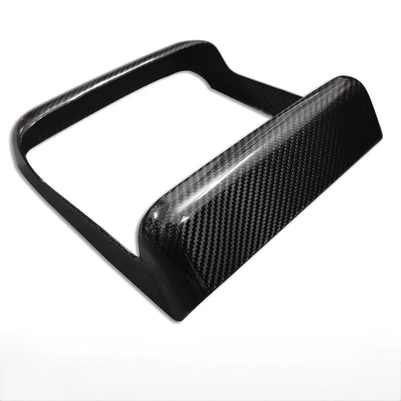 Dry Carbon Fiber Rear Screen Air Outlet Frame Cover for Tesla Model S/X 2021+ – Lightweight Interior Trim Overlay