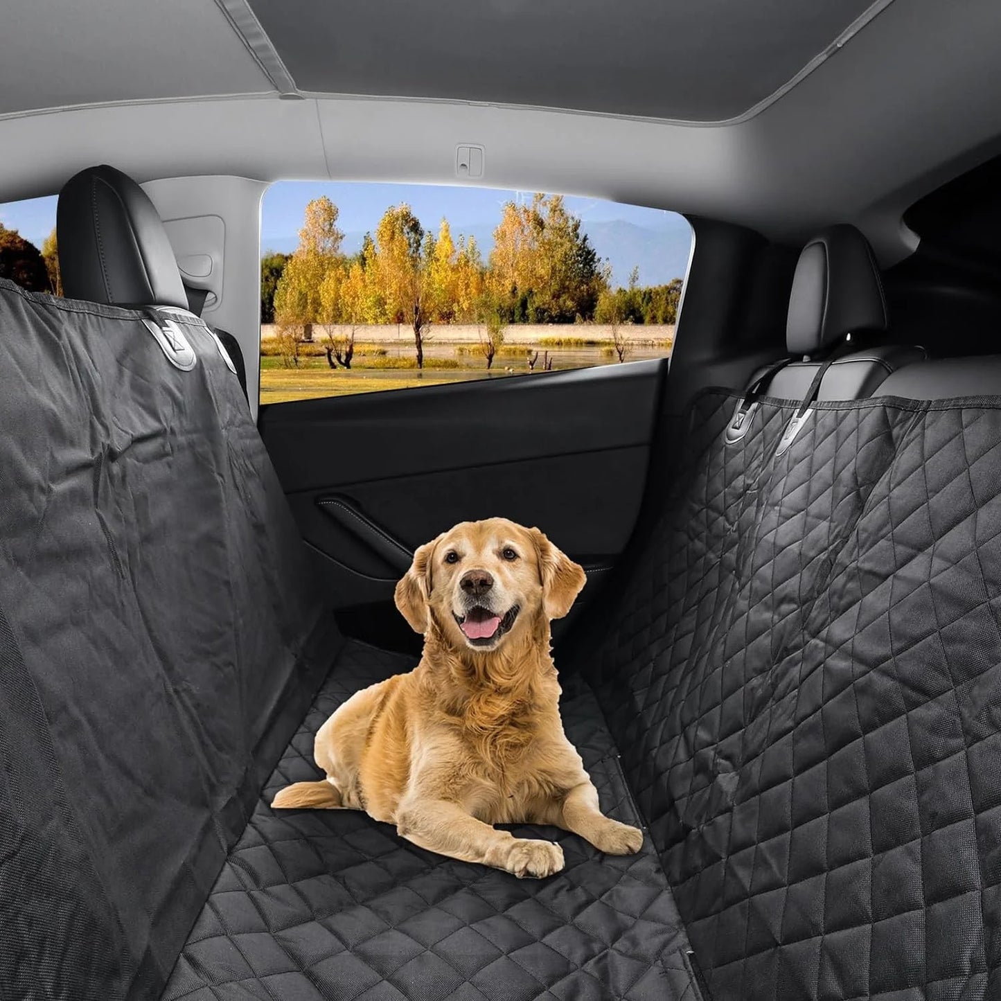 Rear Seat Waterproof Dog Seat Cover for Tesla Model S Model 3  Model X  Model Y & Cybertruck Heavy-Duty Pet Car Seat Protector | Scratch-Resistant | Easy Clean | Secure Fit