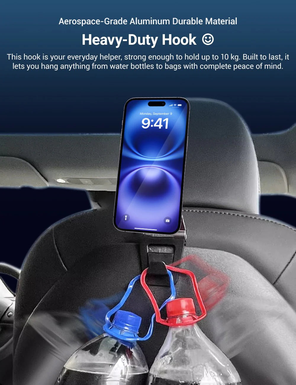 Rear Seat Magnetic Tablet & Phone Holder for Tesla Model 3 / Model S (Clip-In, 360° Rotatable)