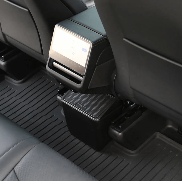 Rear Under-Seat Storage Box & Trash Can for Tesla Model Y Juniper (2025+) | ABS Organizer