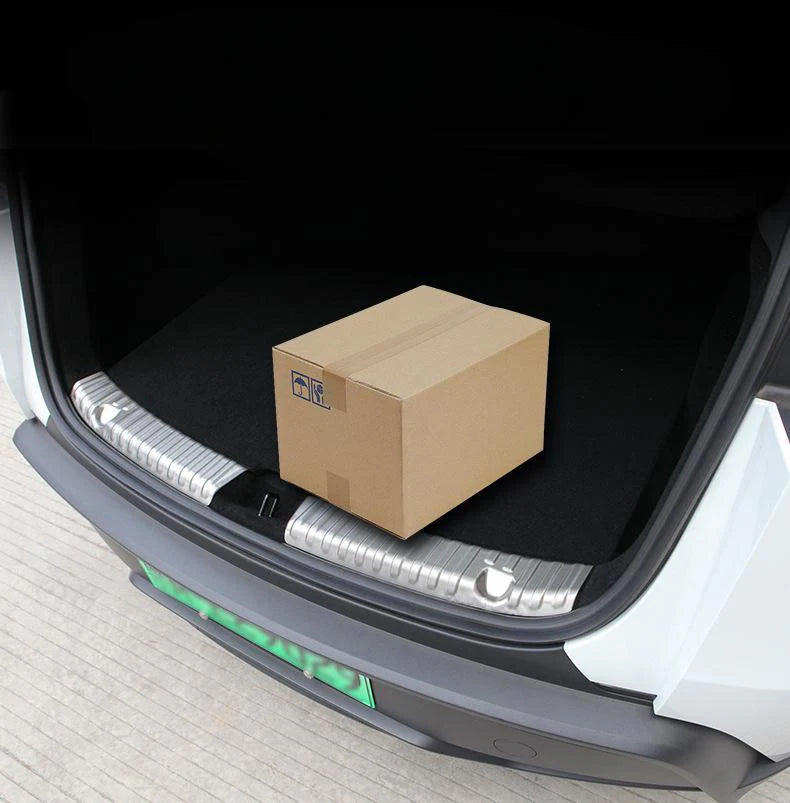 Stainless Steel Rear Trunk Bumper Guard Protector for Tesla Model Y Juniper | Scratch-Resistant Cargo Sill & Side Protection | Perfect 1:1 OEM Fit