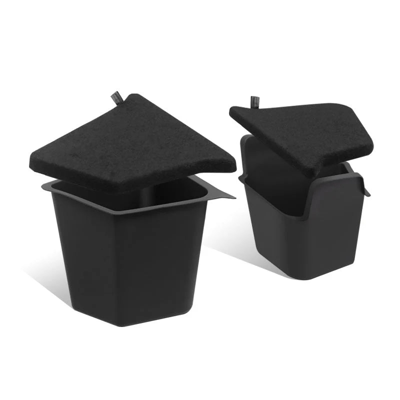 Rear Trunk Side Storage Bins with Flush Lids for Tesla Model Y Juniper (2025+) – Waterproof TPE Hidden Organizer Boxes