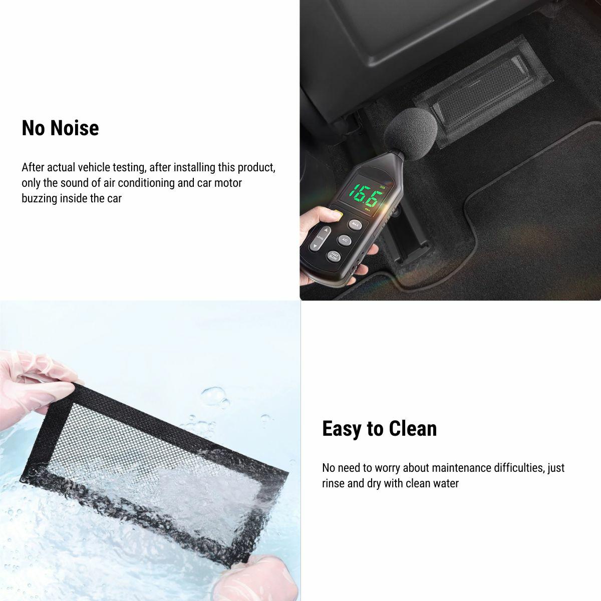 Rear Air Vent Cover for Tesla Model 3 & Model Y (2017-Present) — Durable Mesh Debris Guard, Easy Velcro Installation Tesla Parts