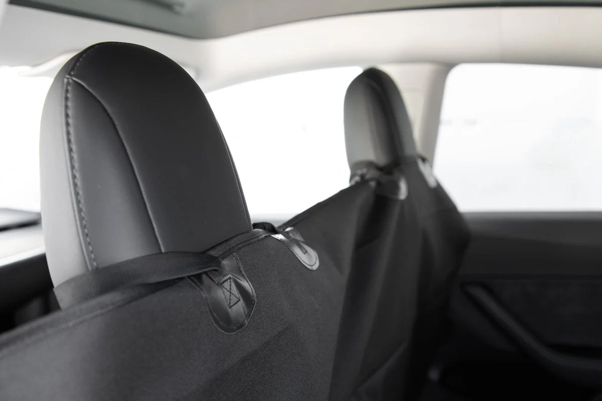 Rear Seat Pet Cover for Tesla Model 3, Model Y, Model S & Model X – Waterproof Back Seat & Floor Protector with Seat Belt Access