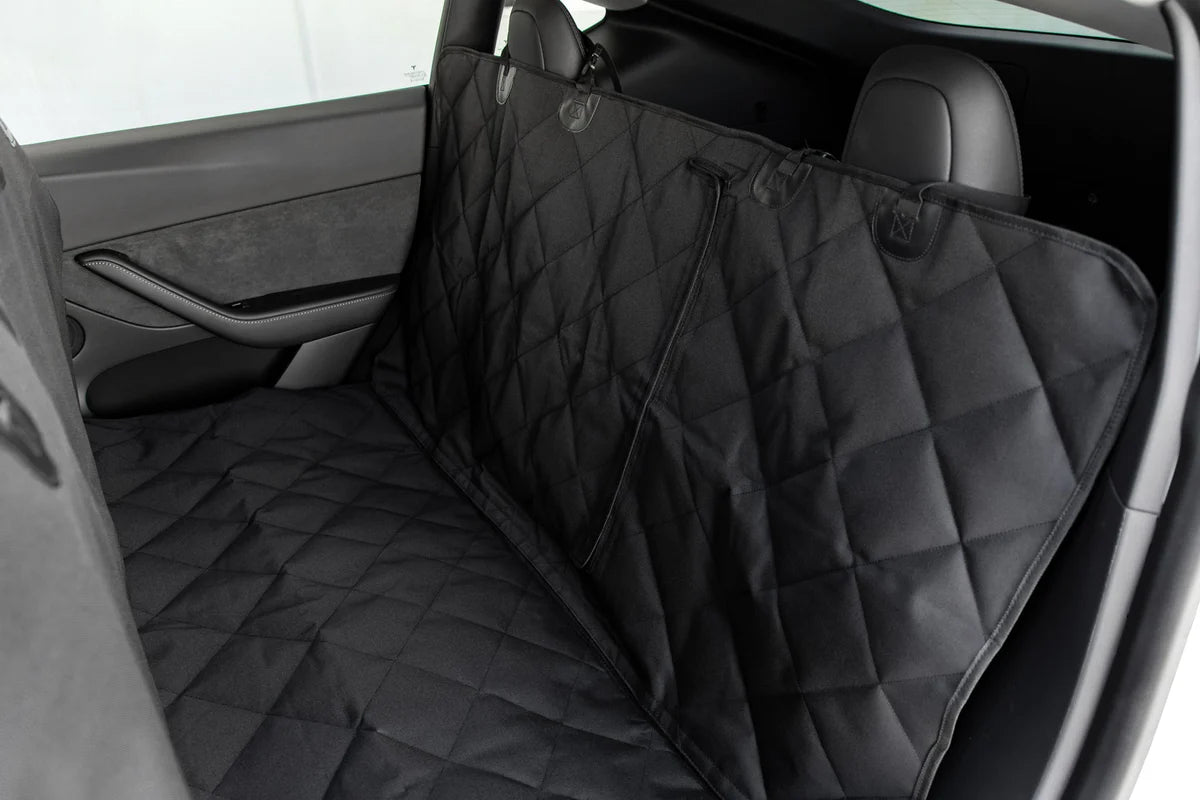 Rear Seat Pet Cover for Tesla Model 3, Model Y, Model S & Model X – Waterproof Back Seat & Floor Protector with Seat Belt Access