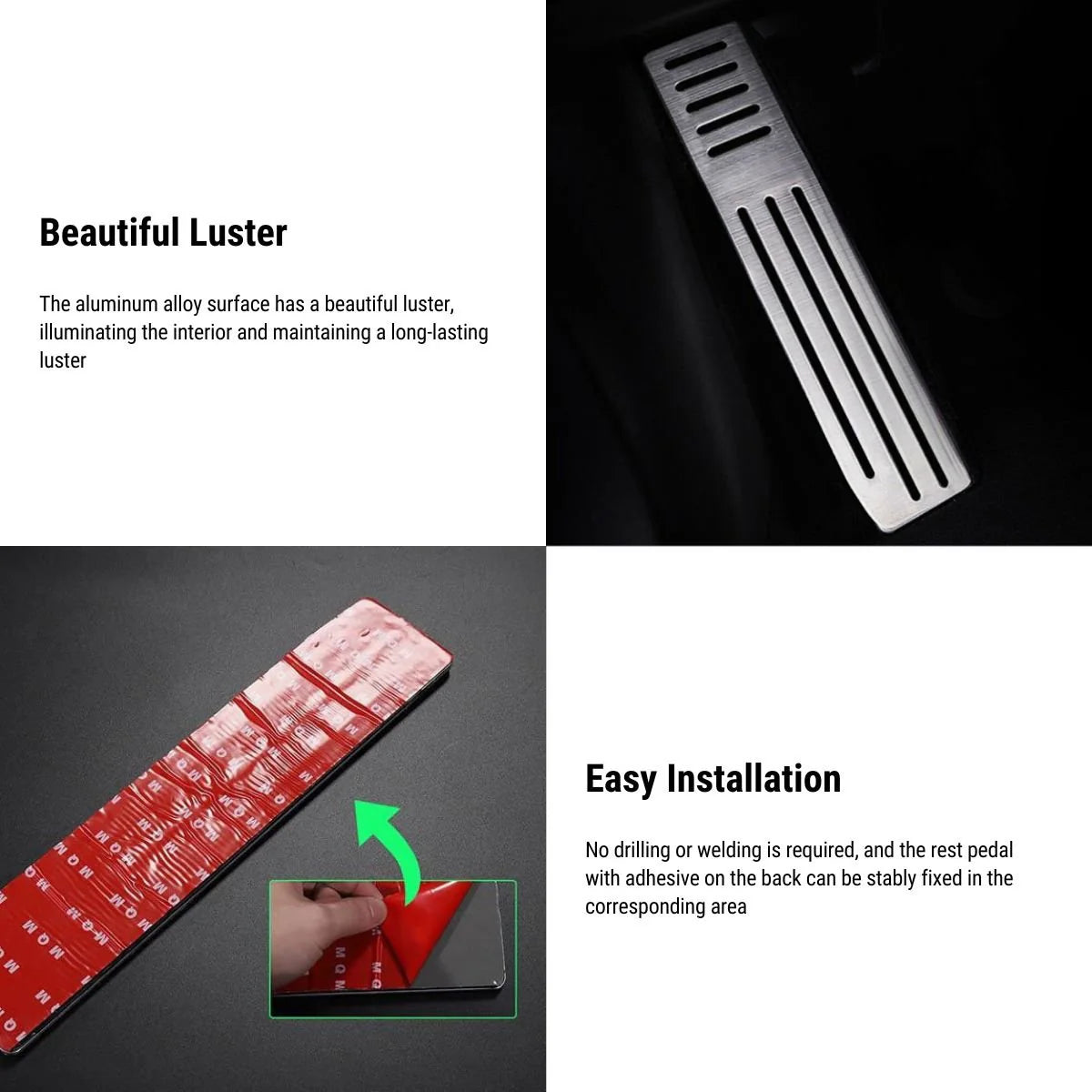 Rest Dead Pedal for Tesla Model S & Model X 2017–2021 | Aluminum Alloy Anti-Slip Footrest Pad