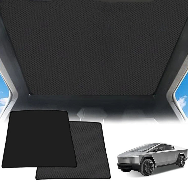 Roof Sunshade for Tesla Cybertruck (2023.12–Present) | Custom One-Piece Glass Roof Shade, 99% UV Protection, Snap-On Installation