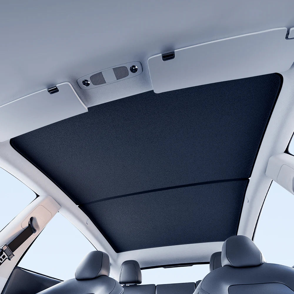 Roof Sunshade for Tesla Model Y (All Years) – Graphene Dual-Layer Glass Roof Shade with UV Protection & Heat Reduction