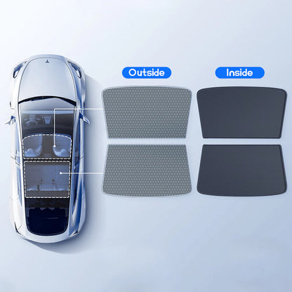 Roof Sunshade for Tesla Model Y (All Years) – Graphene Dual-Layer Glass Roof Shade with UV Protection & Heat Reduction