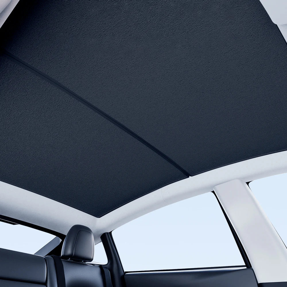 Roof Sunshade for Tesla Model Y (All Years) – Graphene Dual-Layer Glass Roof Shade with UV Protection & Heat Reduction