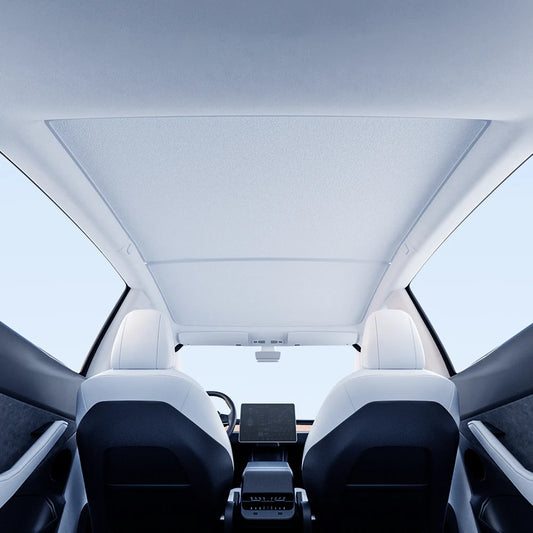 Roof Sunshade for Tesla Model Y (All Years) – Graphene Dual-Layer Glass Roof Shade with UV Protection & Heat Reduction