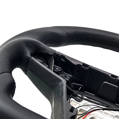 Round Steering Wheel Replacement for Tesla Model S / Model X (2021–2025) | Premium Nappa Leather | Direct-Fit Yoke to Round Conversion