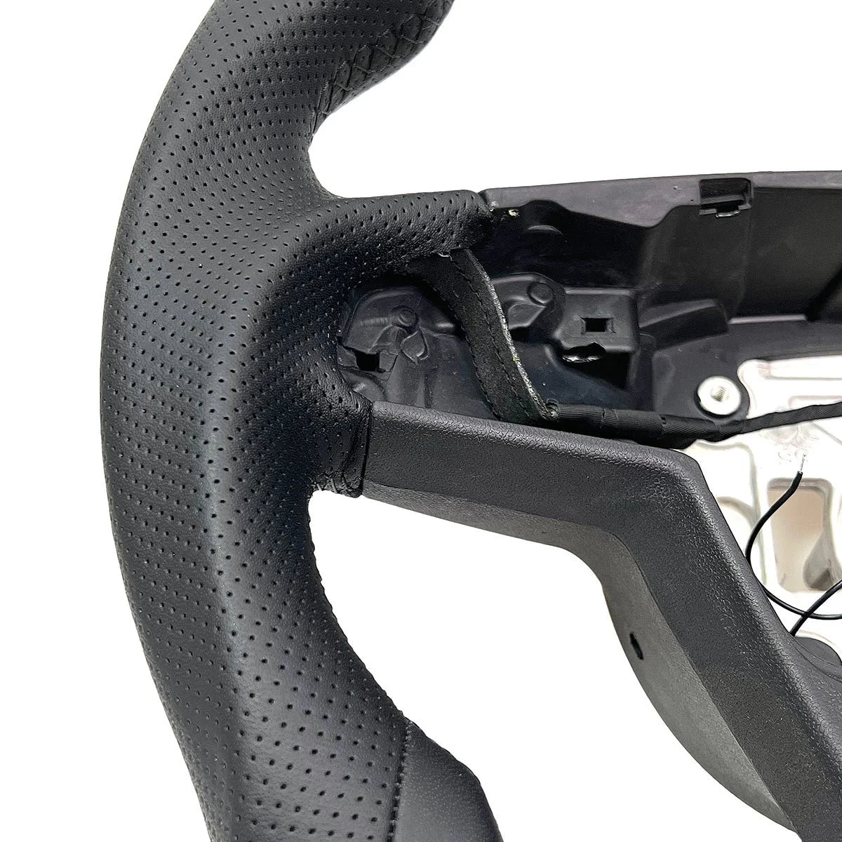 Round Steering Wheel Replacement for Tesla Model S / Model X (2021–2025) | Premium Nappa Leather | Direct-Fit Yoke to Round Conversion