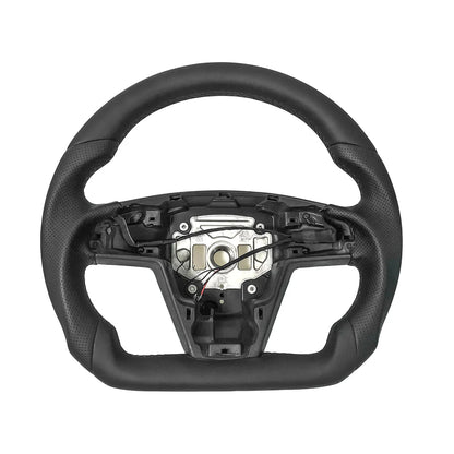 Round Steering Wheel Replacement for Tesla Model S / Model X (2021–2025) | Premium Nappa Leather | Direct-Fit Yoke to Round Conversion