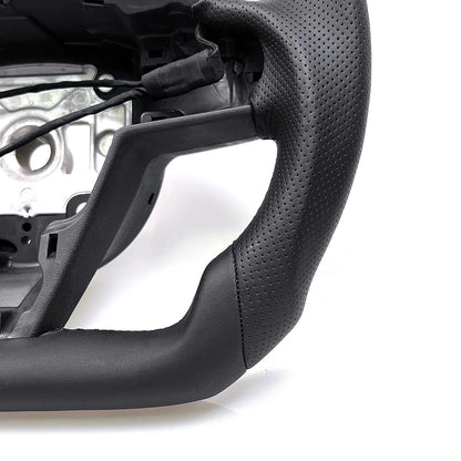 Round Steering Wheel Replacement for Tesla Model S / Model X (2021–2025) | Premium Nappa Leather | Direct-Fit Yoke to Round Conversion