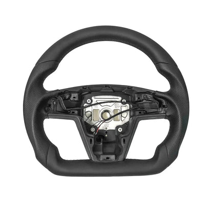 Round Steering Wheel Replacement for Tesla Model S / Model X (2021–2025) | Premium Nappa Leather | Direct-Fit Yoke to Round Conversion