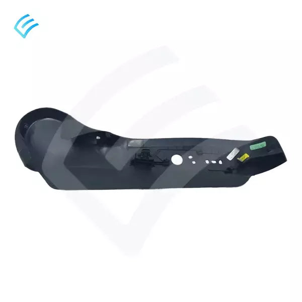 Inner mounting side of Tesla Model Y left-hand seat lumbar outboard sideshield with fastener points