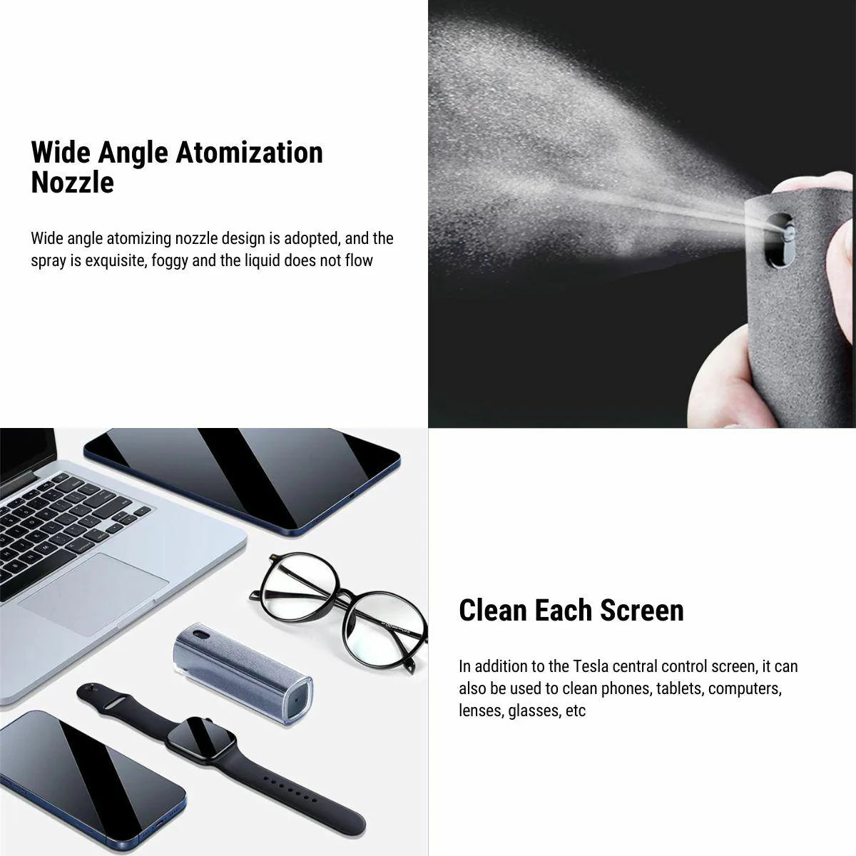 Tesla Screen Cleaner (No Liquid) – Reusable Microfiber Cleaning Tool for Model 3, Model Y, Model S, Model X Displays