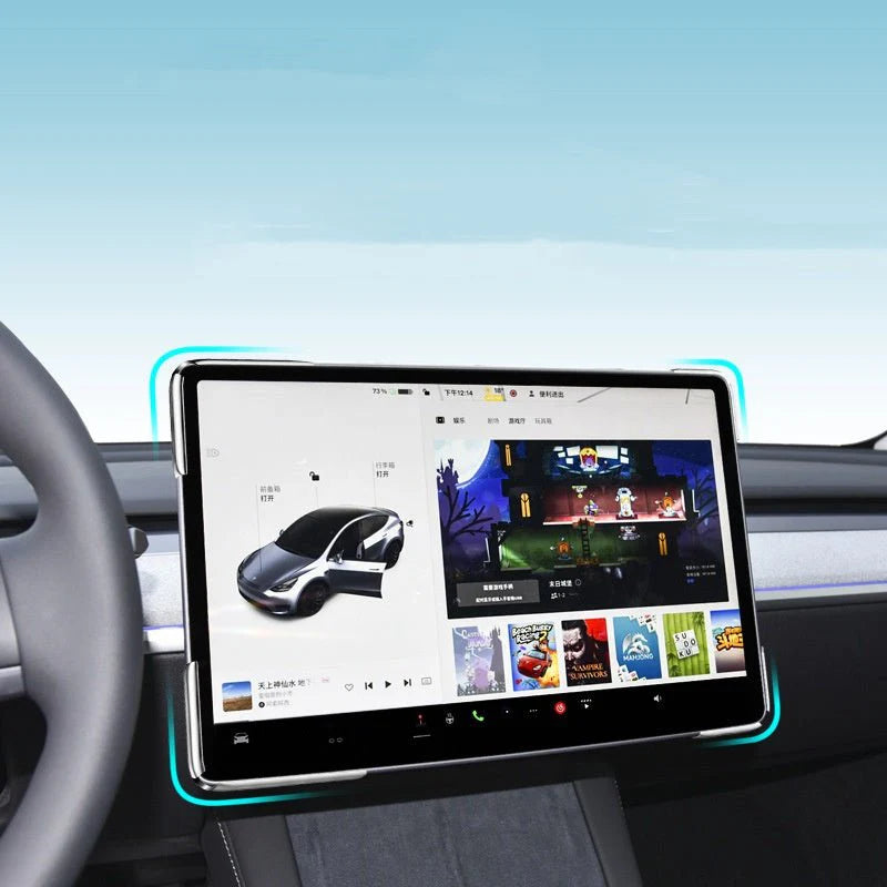 Screen Cutout Protective Decorative Cover for Tesla Model 3 & Model Y (Non-Adhesive, Transparent PC)