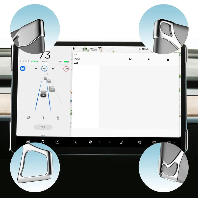 Screen Cutout Protective Decorative Cover for Tesla Model 3 & Model Y (Non-Adhesive, Transparent PC)
