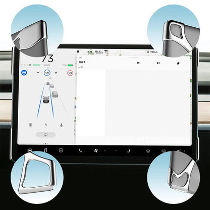 Screen Cutout Protective Decorative Cover for Tesla Model 3 & Model Y (Non-Adhesive, Transparent PC)