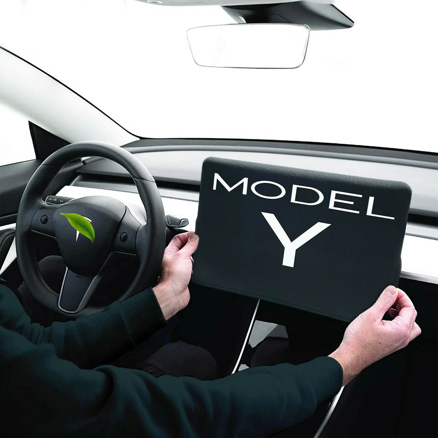 Sunshade Screen Protector Cover Sleeve for Tesla Model 3 (2017–2023.10) & Model Y (2020–2024) – Slip-On Display Dust & Heat Protection