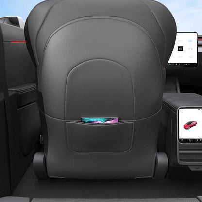 Seat Back Kick Protector for Tesla Model Y Juniper – Custom-Fit Napa Leather Rear Seat Back Cover with Storage Pockets