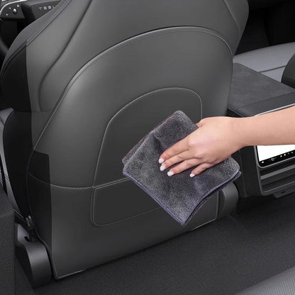 Seat Back Kick Protector for Tesla Model Y Juniper – Custom-Fit Napa Leather Rear Seat Back Cover with Storage Pockets