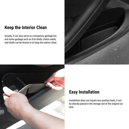 Side Door Storage Organizer Tray for Tesla Model Y (2021-2025) – Custom-Fit Door Pocket Insert, Waterproof Flocked Organizer with Multi-Compartment Design