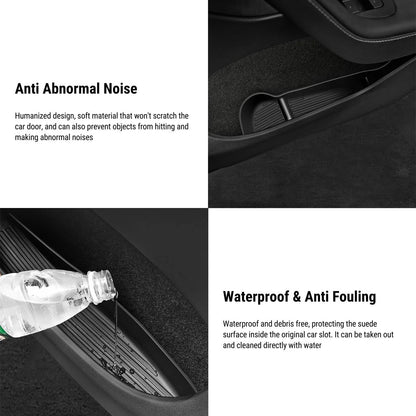 Side Door Storage Organizer Tray for Tesla Model Y (2021-2025) – Custom-Fit Door Pocket Insert, Waterproof Flocked Organizer with Multi-Compartment Design