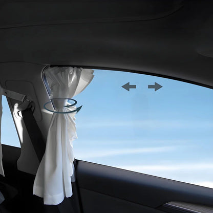Tesla Model 3 & Model Y Side Window Sunshades (4PCS) – Adjustable Cold-Feel Ice Silk, UV Protection & Privacy