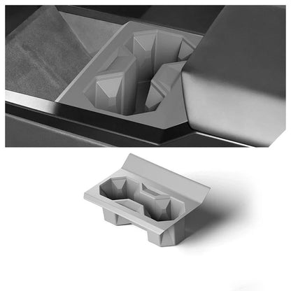 Silicone Center Console Cup Holder Insert for Tesla Cybertruck 2024-On | Non-Slip, Heat-Resistant Drink Holder Organizer