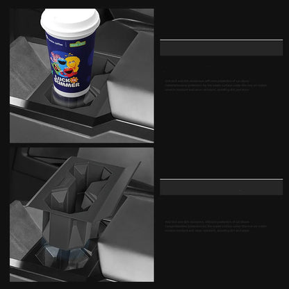 Silicone Center Console Cup Holder Insert for Tesla Cybertruck 2024-On | Non-Slip, Heat-Resistant Drink Holder Organizer