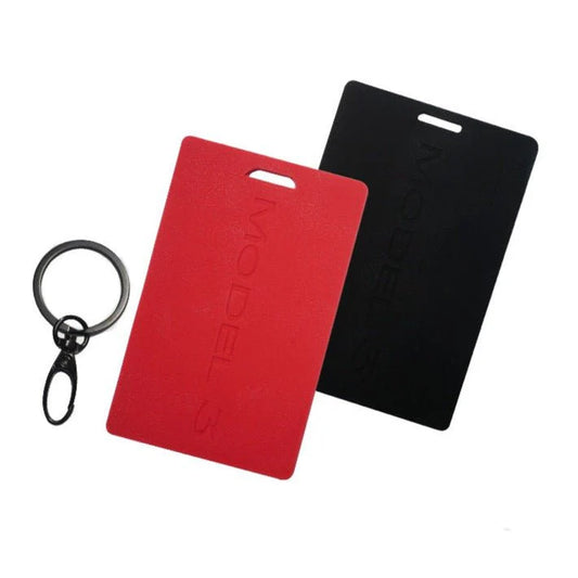 Silicone Key Card Holder for Tesla Model 3 & Model Y (2017–2024) | Anti-Slip, Waterproof, 360° Protection with Keychain | Black / Red