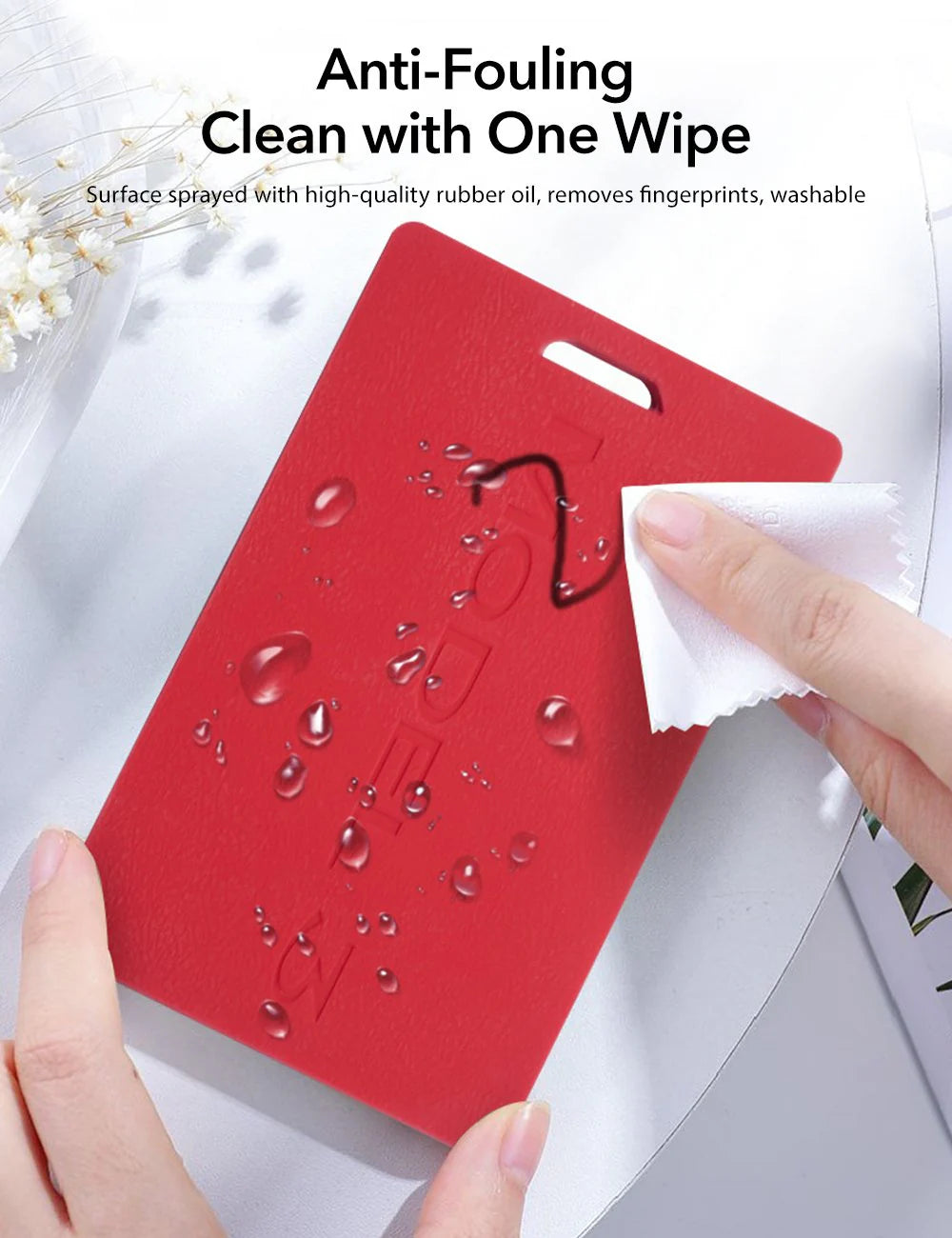 Silicone Key Card Holder for Tesla Model 3 & Model Y (2017–2024) | Anti-Slip, Waterproof, 360° Protection with Keychain | Black / Red