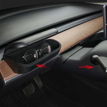 Silicone Sunglasses Holder for Tesla Model 3 & Model Y | Magnetic Car Glasses Case | Eco-Friendly Anti-Slip Interior Storage Organizer