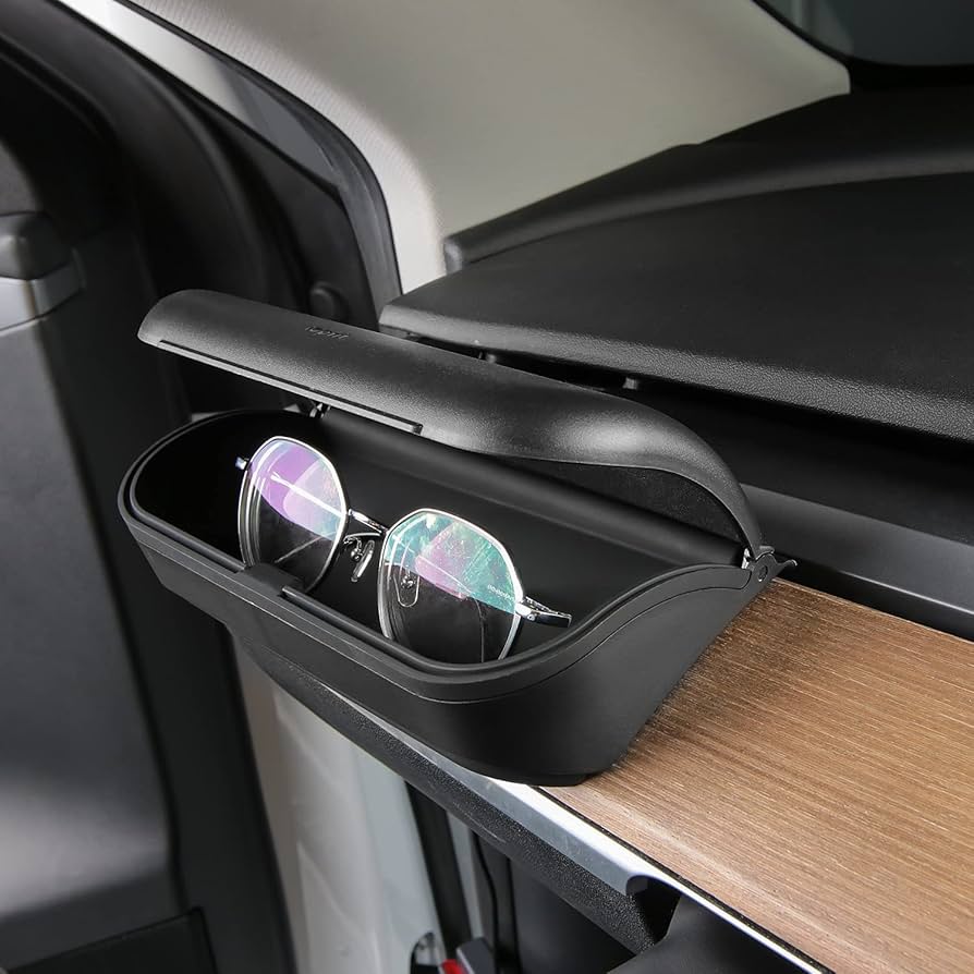 Silicone Sunglasses Holder for Tesla Model 3 & Model Y | Magnetic Car Glasses Case | Eco-Friendly Anti-Slip Interior Storage Organizer